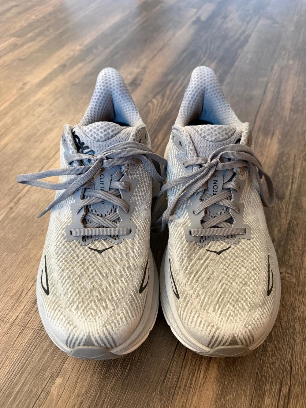 Hoka Light Gray/White Neutral Running Shoes